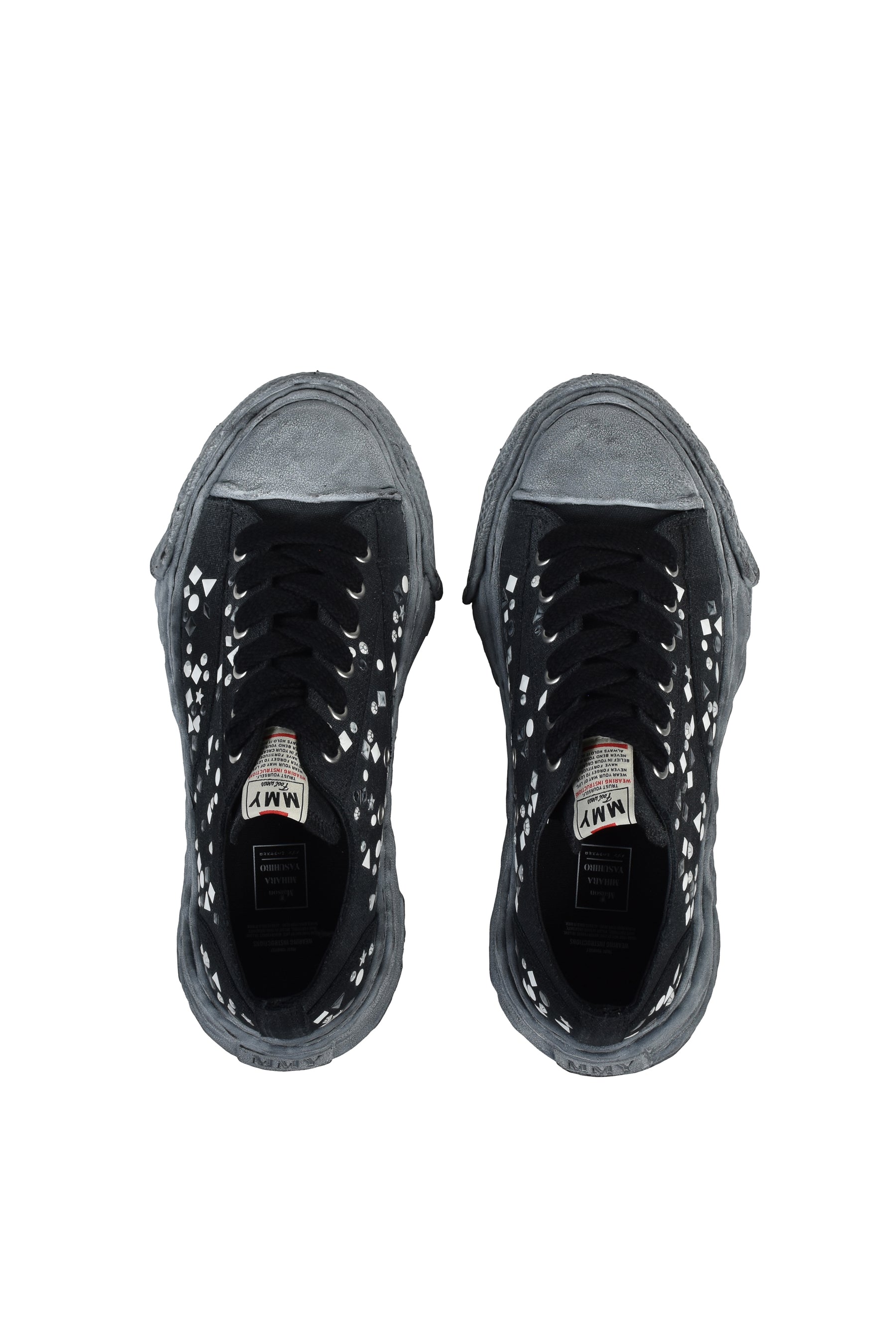 PETERSON23 EMBELLISHED LOW CANVAS / BLK BLK