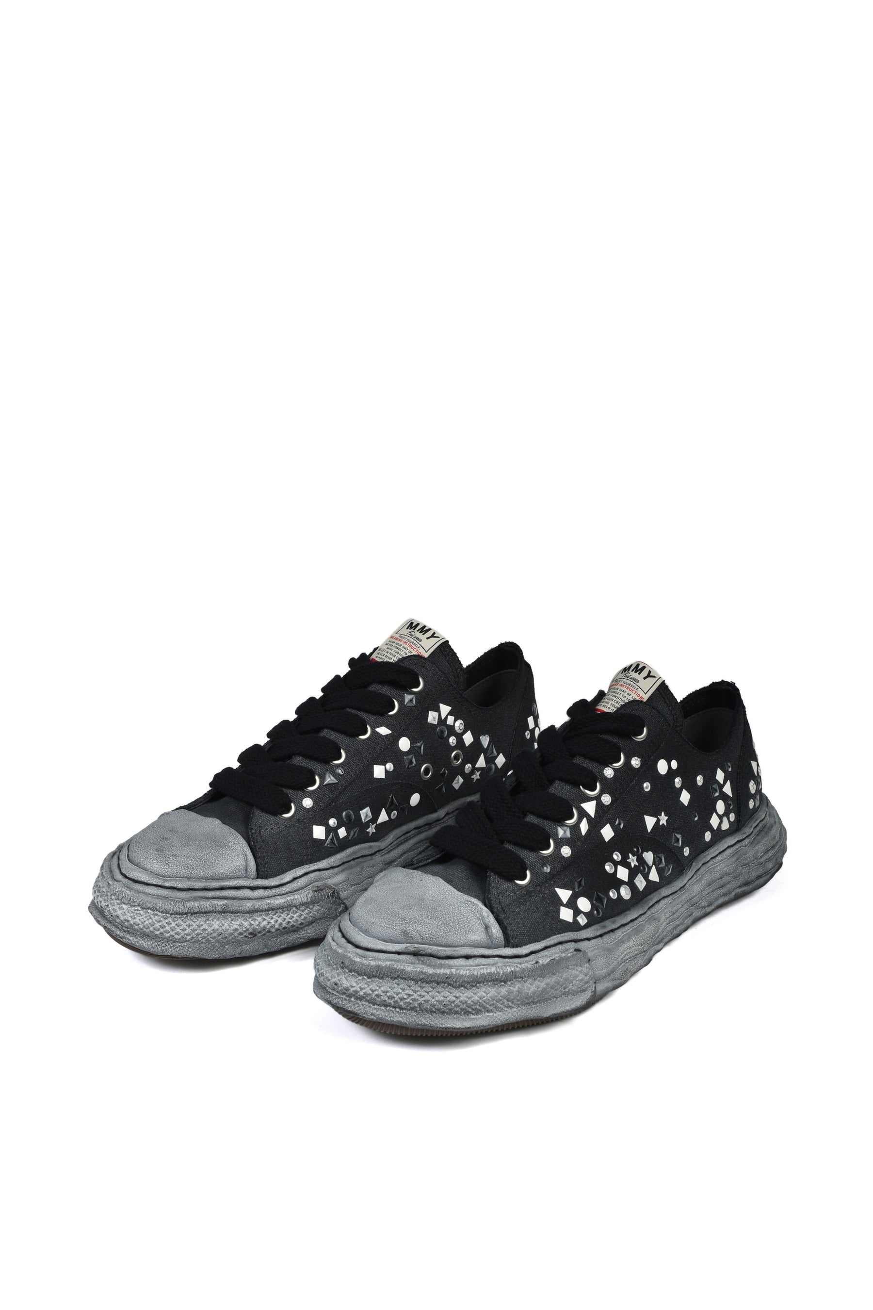PETERSON23 EMBELLISHED LOW CANVAS / BLK BLK