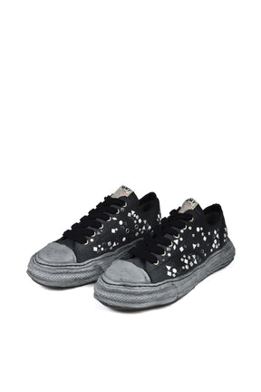 PETERSON23 EMBELLISHED LOW CANVAS / BLK BLK