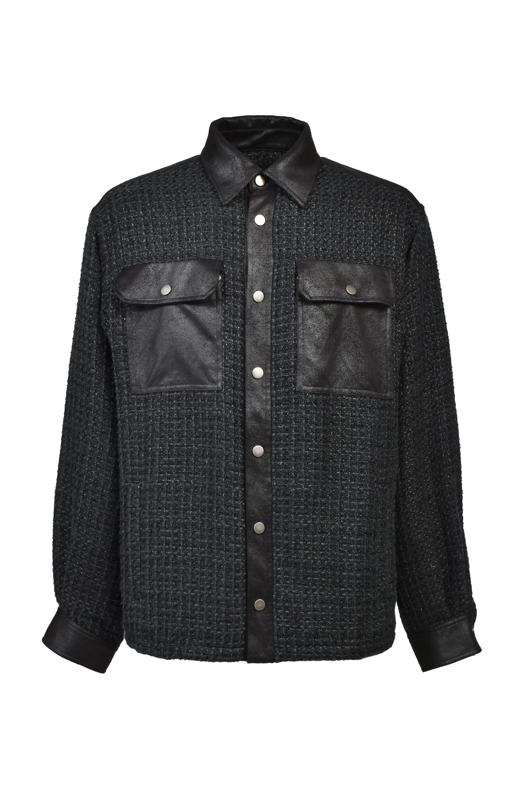 BREATH NEW RICH TWEED CHECK SHIRT / BLK