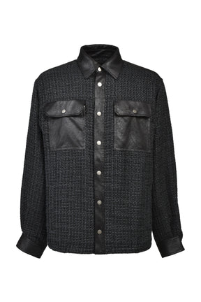 BREATH NEW RICH TWEED CHECK SHIRT / BLK