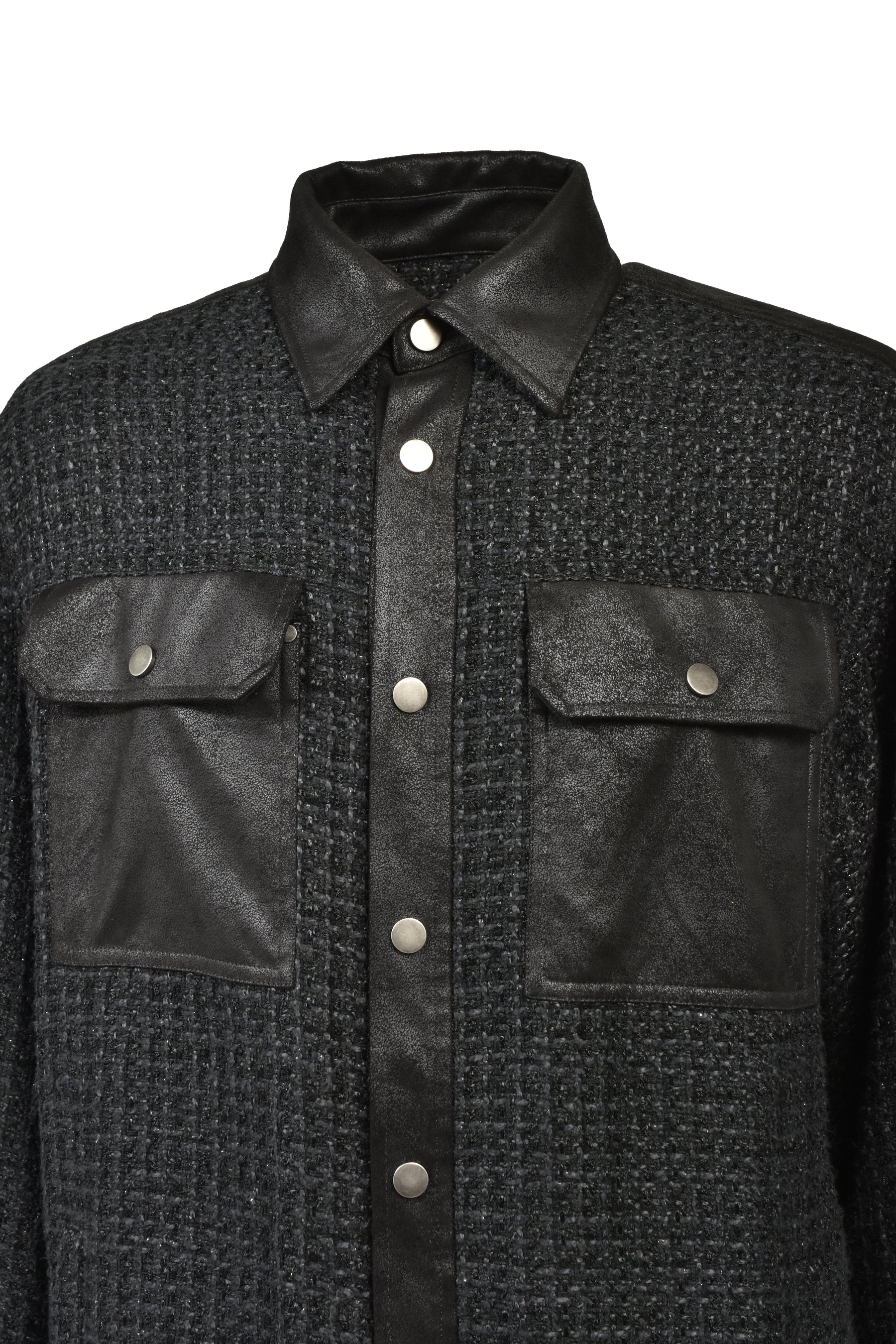 BREATH NEW RICH TWEED CHECK SHIRT / BLK