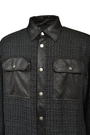 BREATH NEW RICH TWEED CHECK SHIRT / BLK