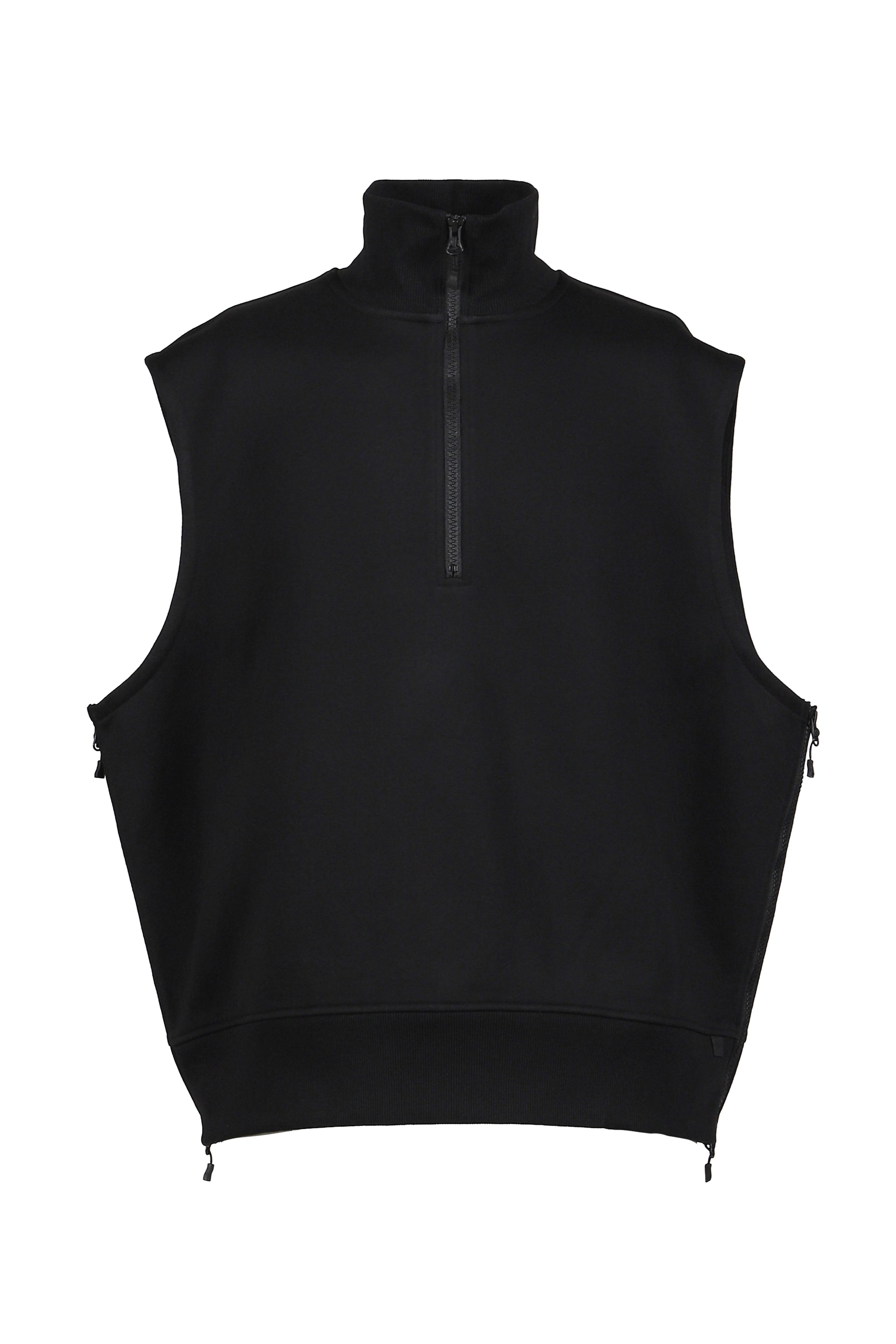 TECH SWEAT ZIP VEST PULLOVER / BLK