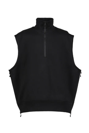 TECH SWEAT ZIP VEST PULLOVER / BLK