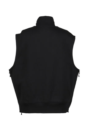 TECH SWEAT ZIP VEST PULLOVER / BLK