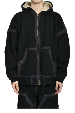 BLACKMEANS × KAMIYA DECONSTRUCTED ZIP PARKA / BLK