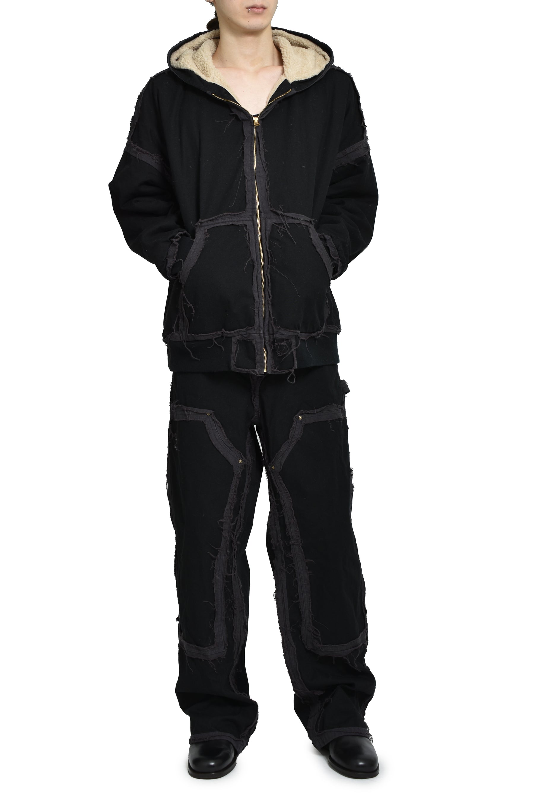 BLACKMEANS × KAMIYA DECONSTRUCTED ZIP PARKA / BLK