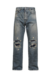 DISTRESSED DENIM TROUSERS / SUPER USED