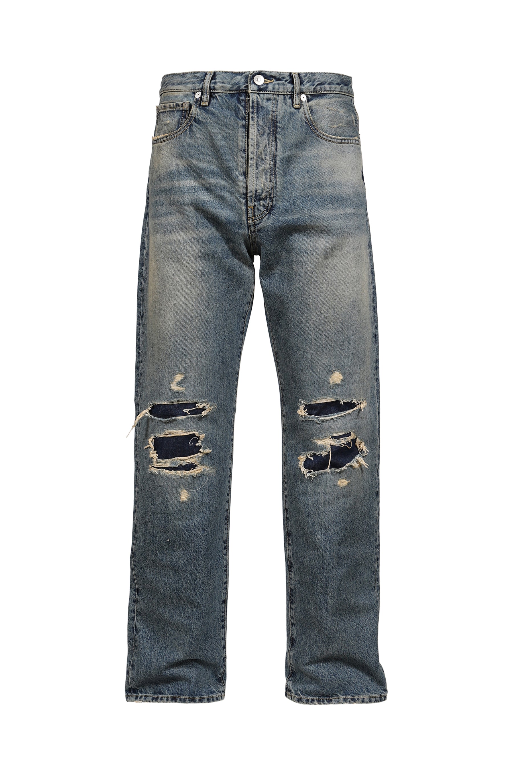 DISTRESSED DENIM TROUSERS / SUPER USED