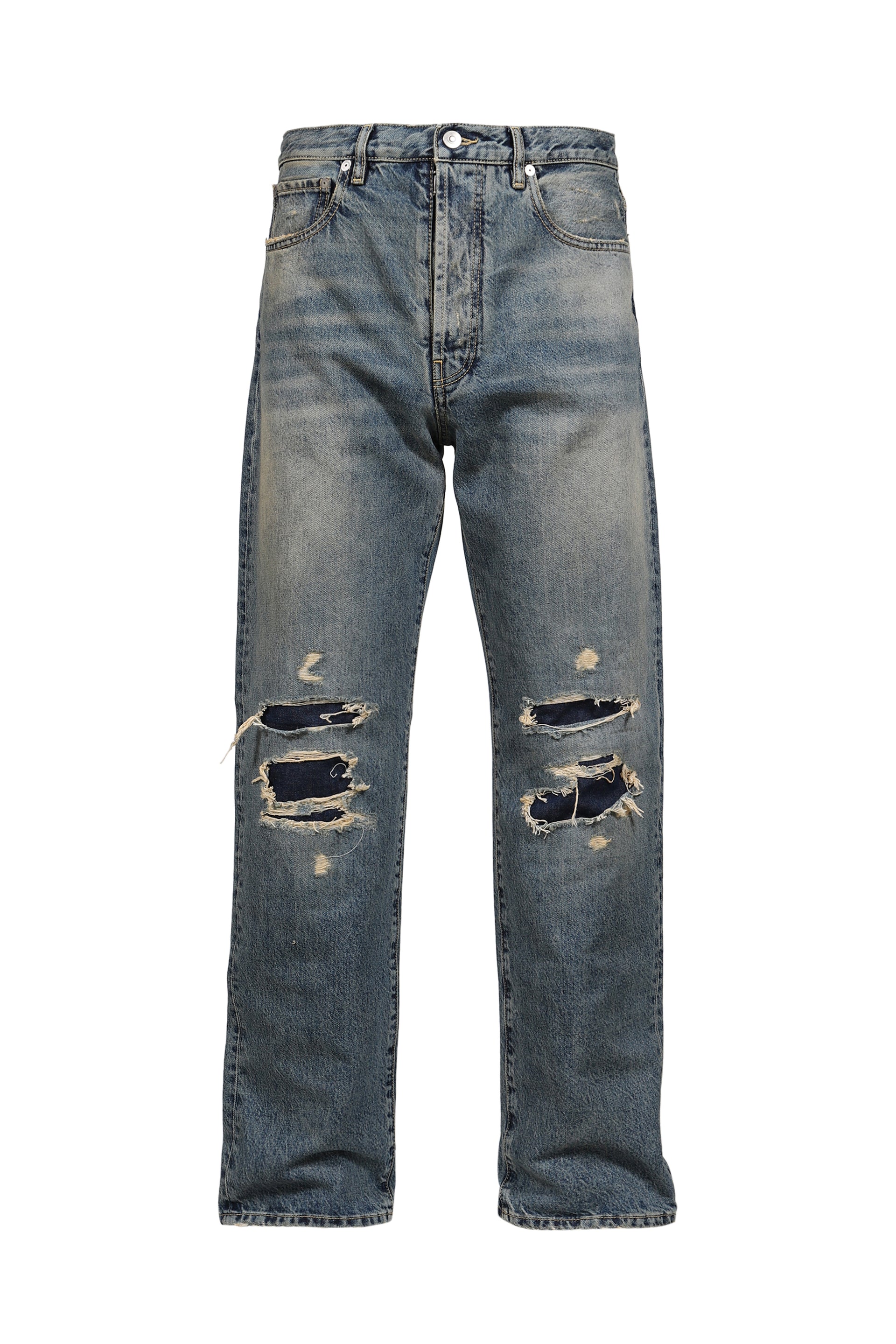 DISTRESSED DENIM TROUSERS / SUPER USED