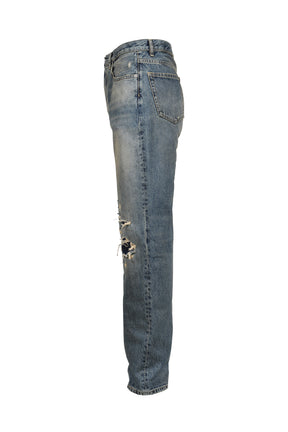 DISTRESSED DENIM TROUSERS / SUPER USED