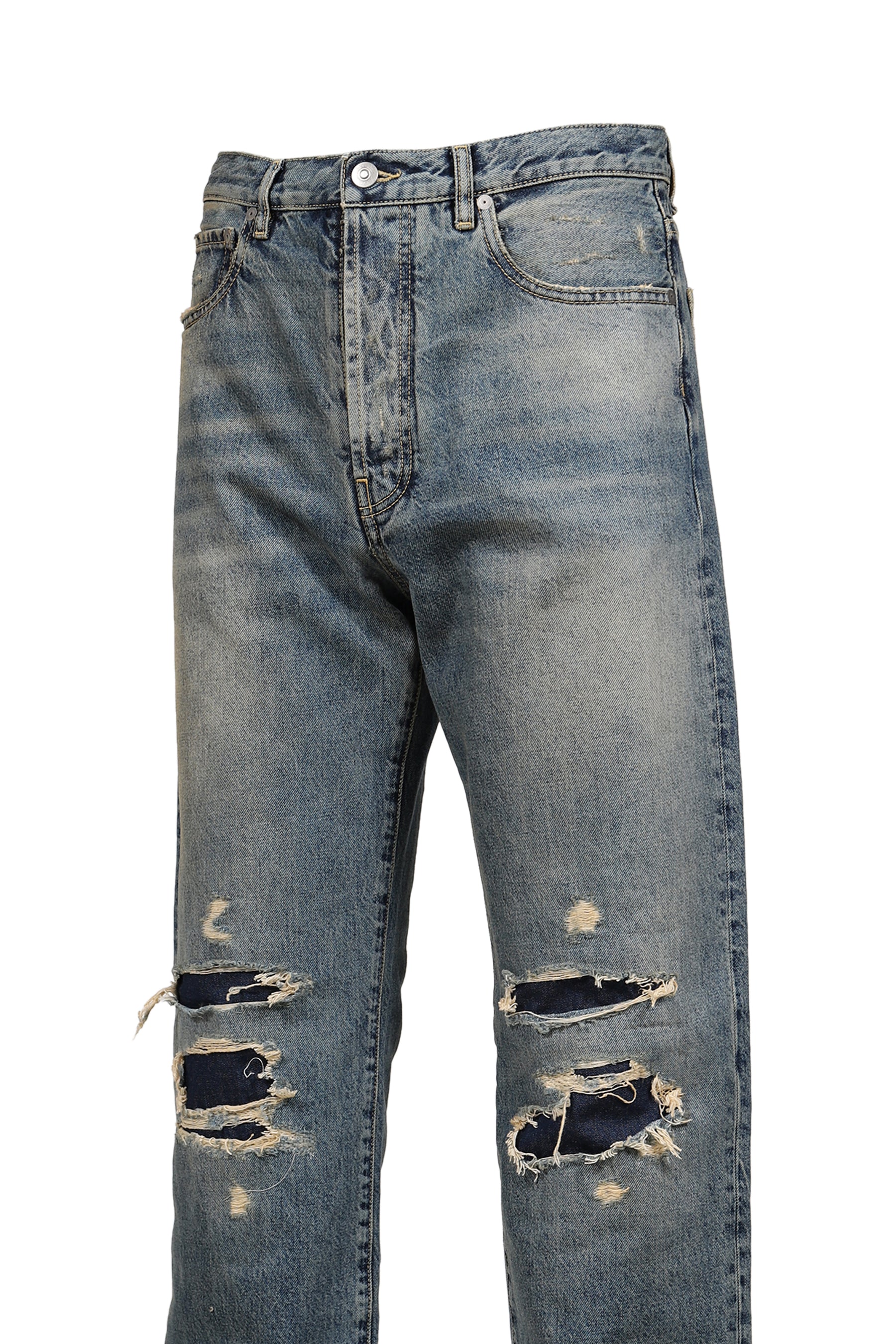 DISTRESSED DENIM TROUSERS / SUPER USED