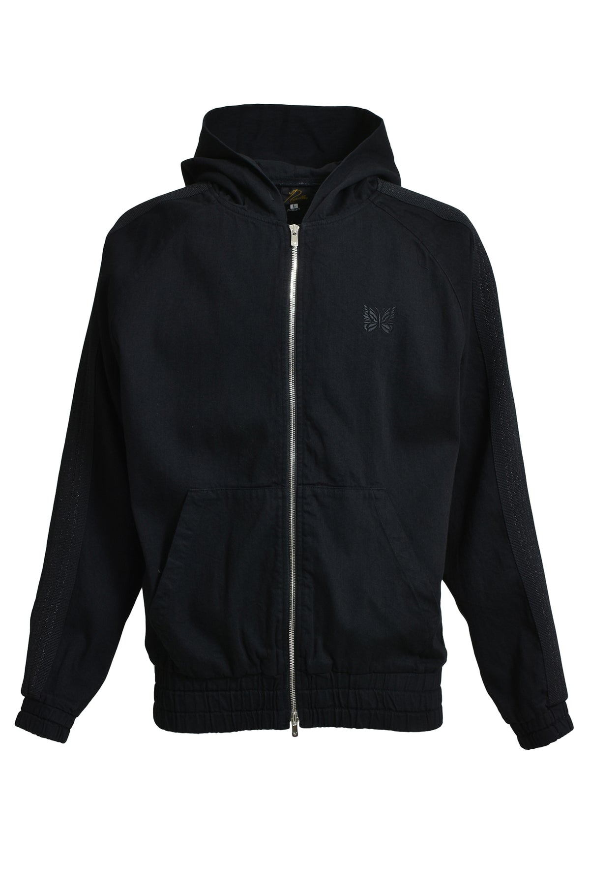 ZIPPED TRACK HOODY - DENIM (EXCLUSIVE) / BLK