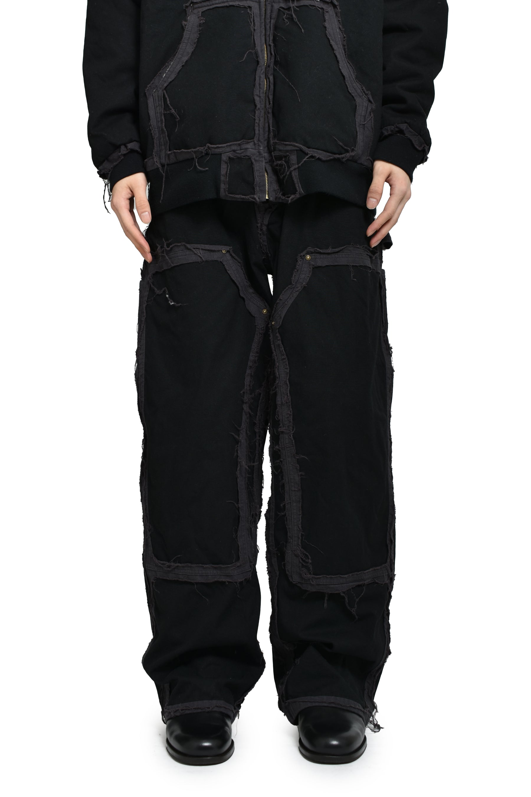BLACKMEANS × KAMIYA DECONSTRUCTED PAINTER PANTS / BLK