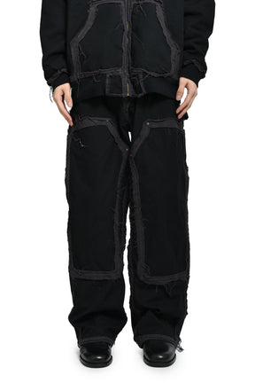 BLACKMEANS × KAMIYA DECONSTRUCTED PAINTER PANTS / BLK