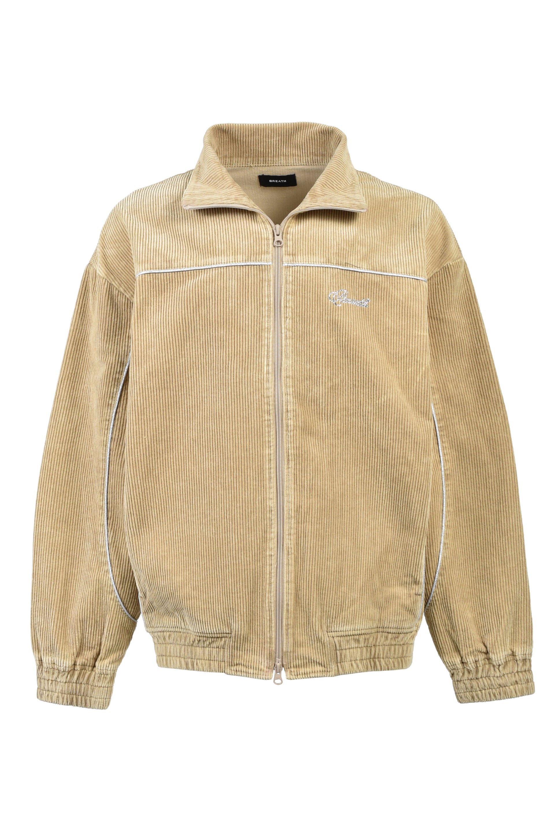 SCRIPT LOGO PIPING CORDUROY TRACK JACKET / BEI
