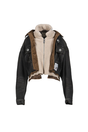 TRIPLE LAYERED DENIM JACKET / BLK