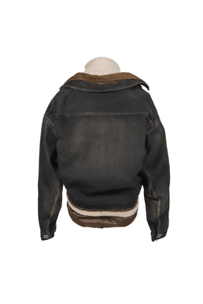 TRIPLE LAYERED DENIM JACKET / BLK