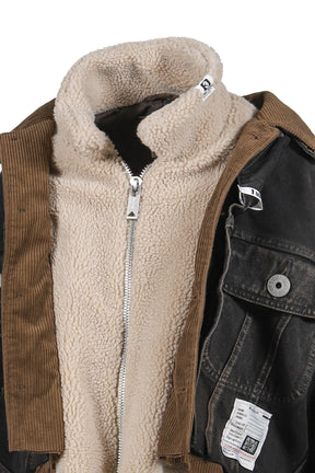 TRIPLE LAYERED DENIM JACKET / BLK