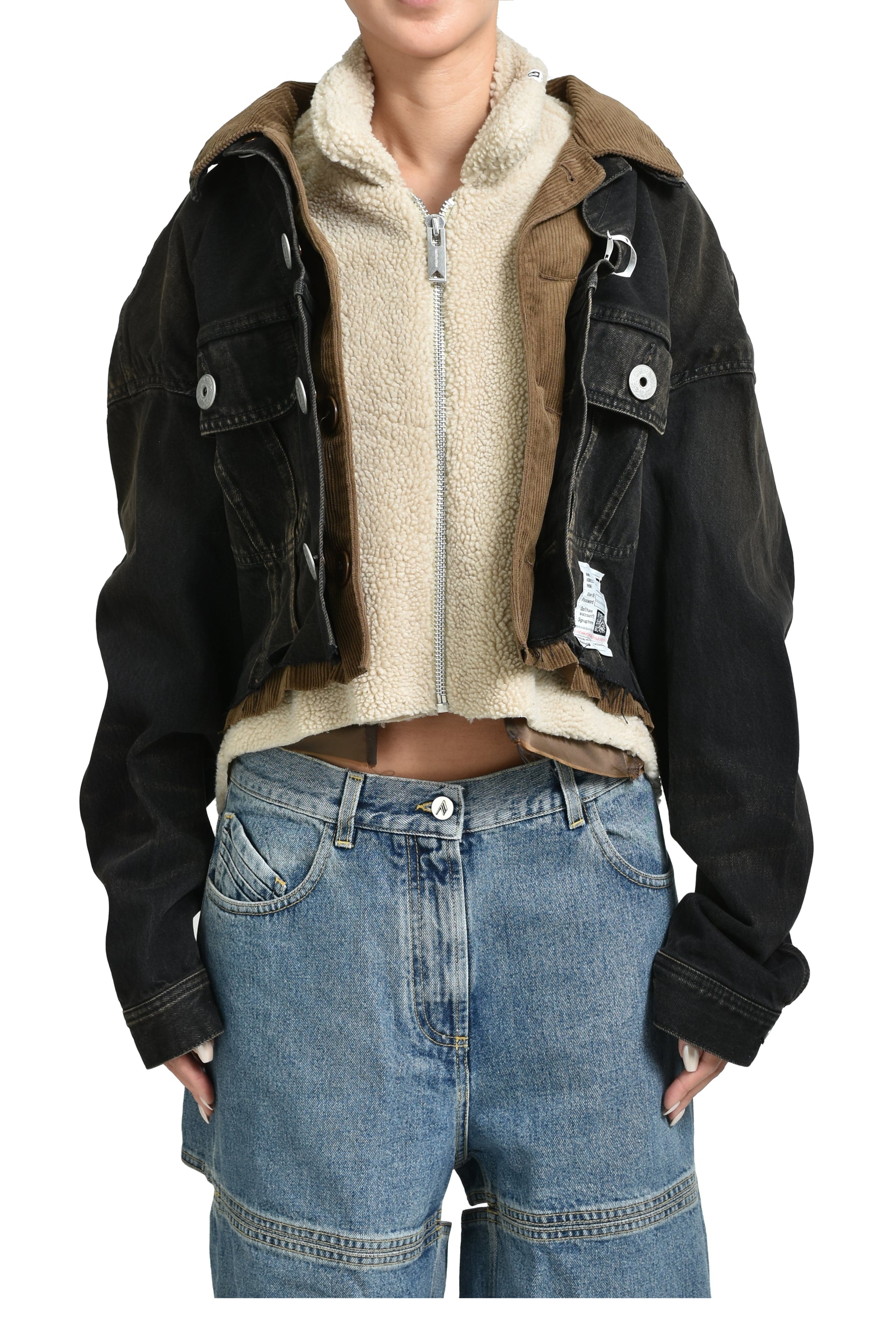 TRIPLE LAYERED DENIM JACKET / BLK