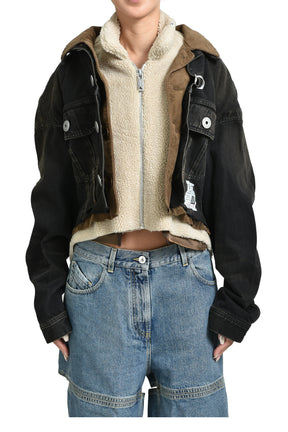 TRIPLE LAYERED DENIM JACKET / BLK