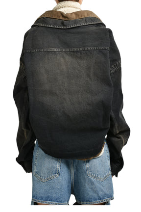 TRIPLE LAYERED DENIM JACKET / BLK