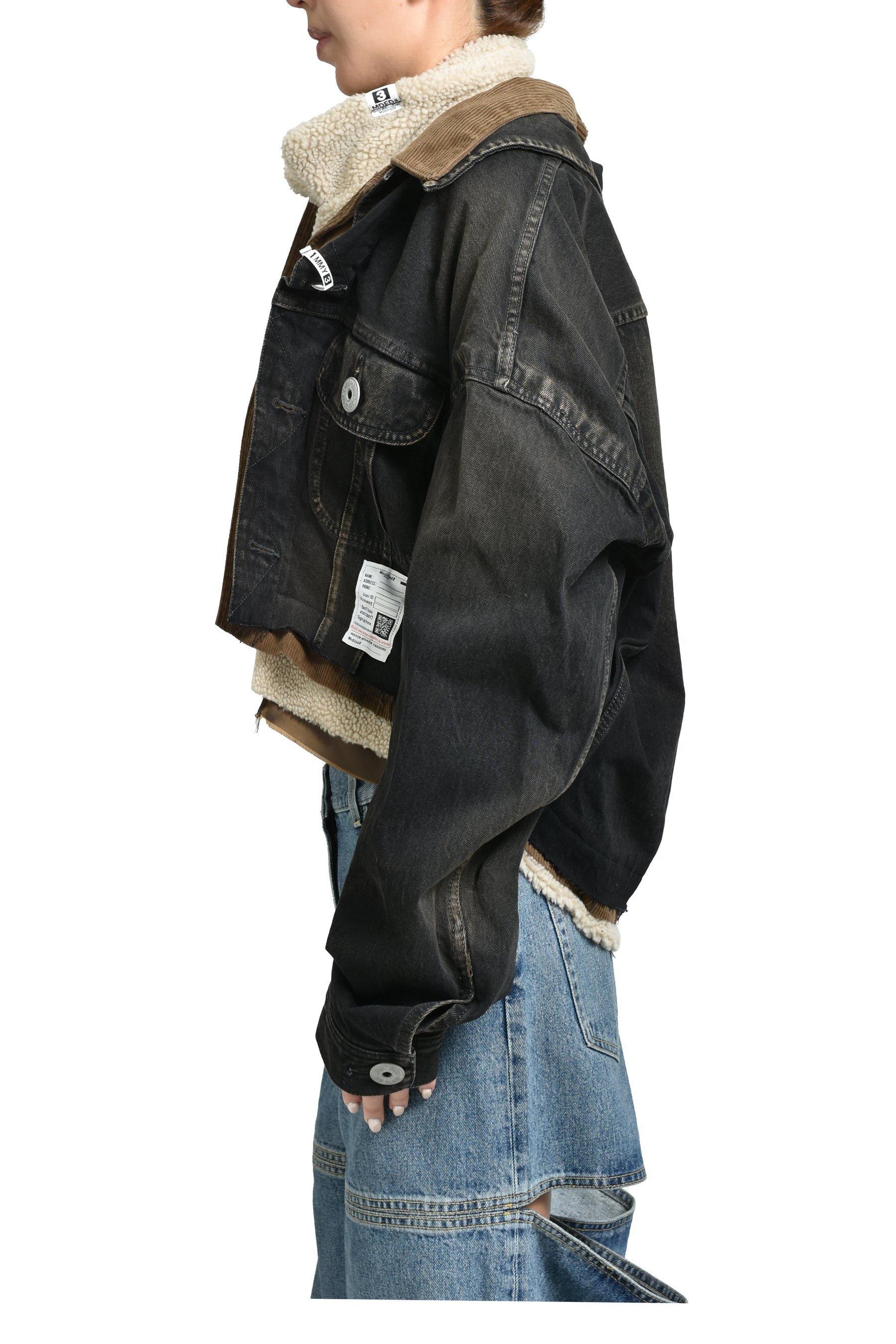 TRIPLE LAYERED DENIM JACKET / BLK