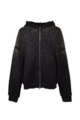 CRYSTALS OS ZIP UP HOODIE / BLK