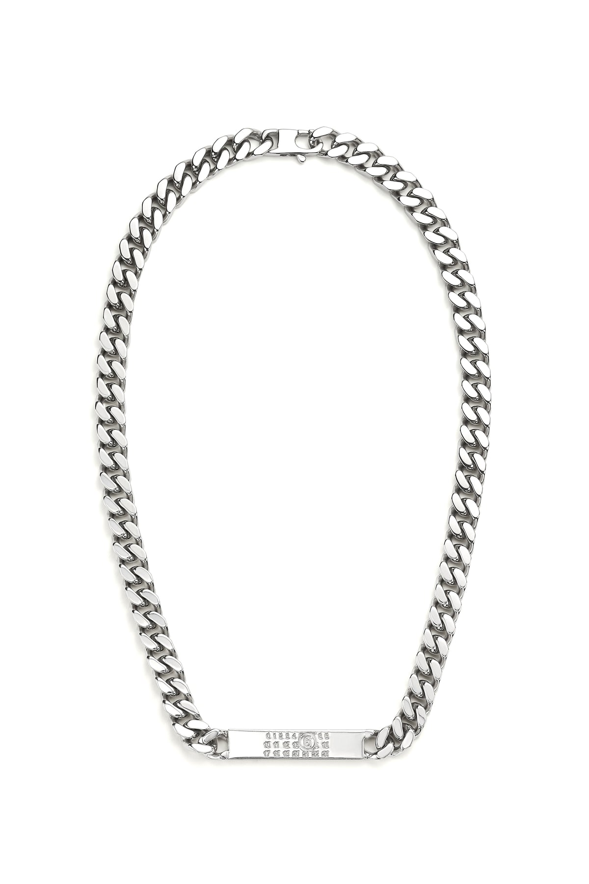 MINIMAL LOGO ID TAG CURB NECKLACE / SIL