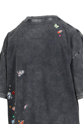 BLEACHED KIDS STICKER TEE / BLK