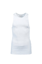 LOGO RIB TANK TOP / WHT