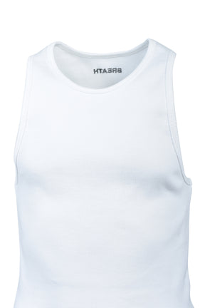 LOGO RIB TANK TOP / WHT