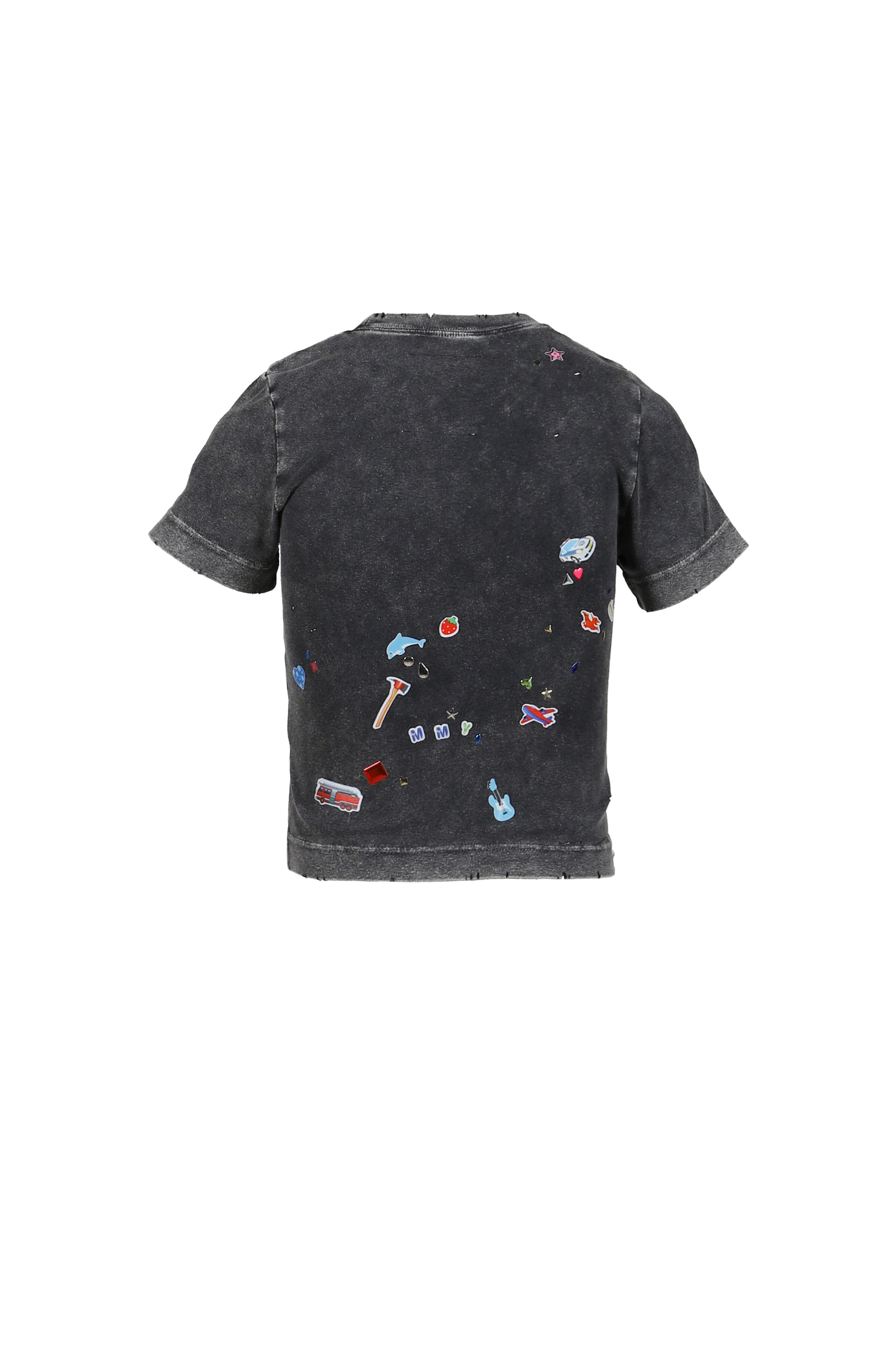 BLEACHED KIDS STICKER MINI TEE / BLK