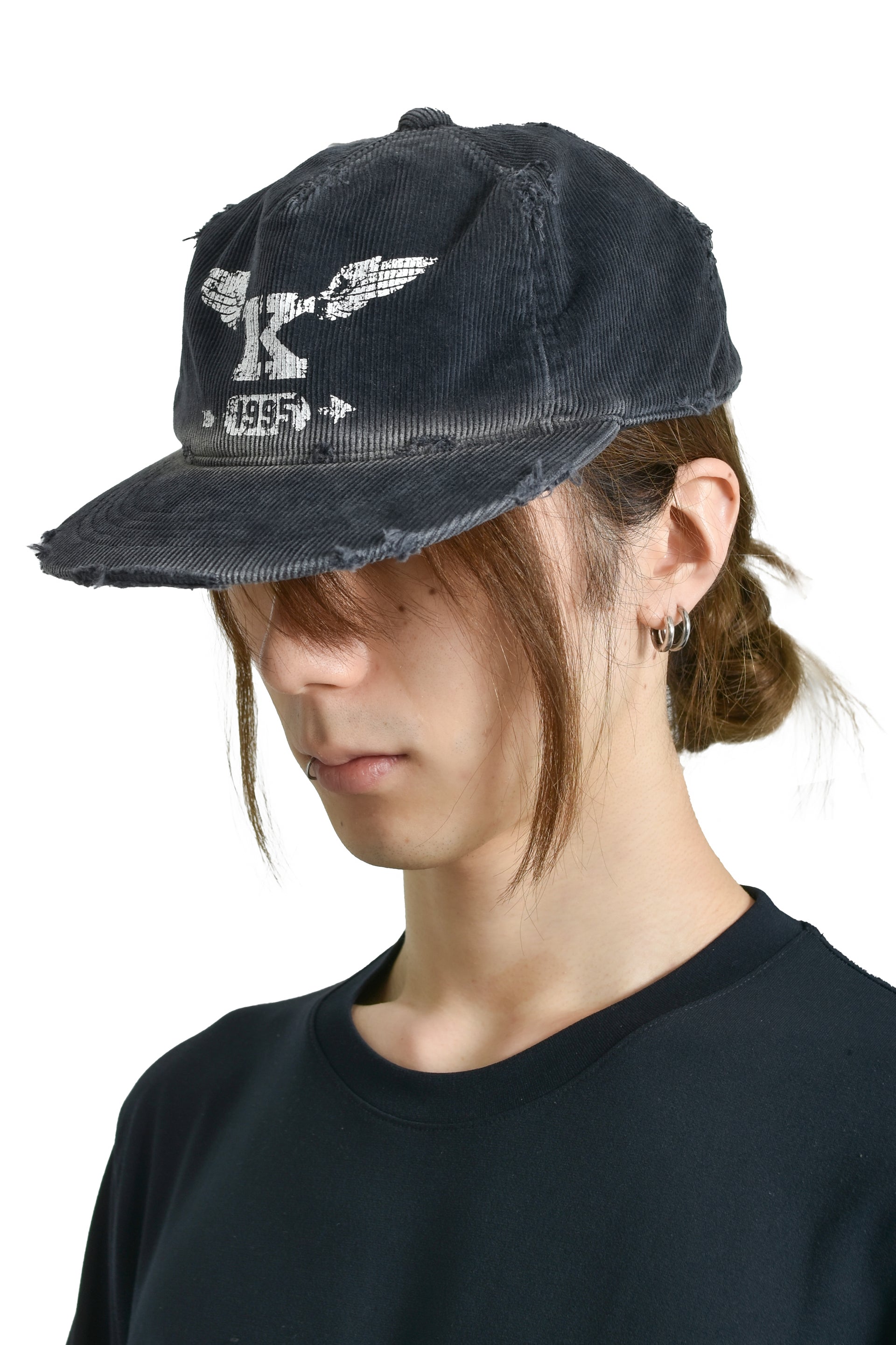 CA4LA × KAMIYA 7 JULY “K-WING" DISTRESSED CAP / BLK