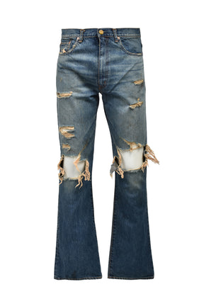 DISTRESSED SLIM BOOTCUT JEANS / IND