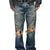 DISTRESSED SLIM BOOTCUT JEANS / IND