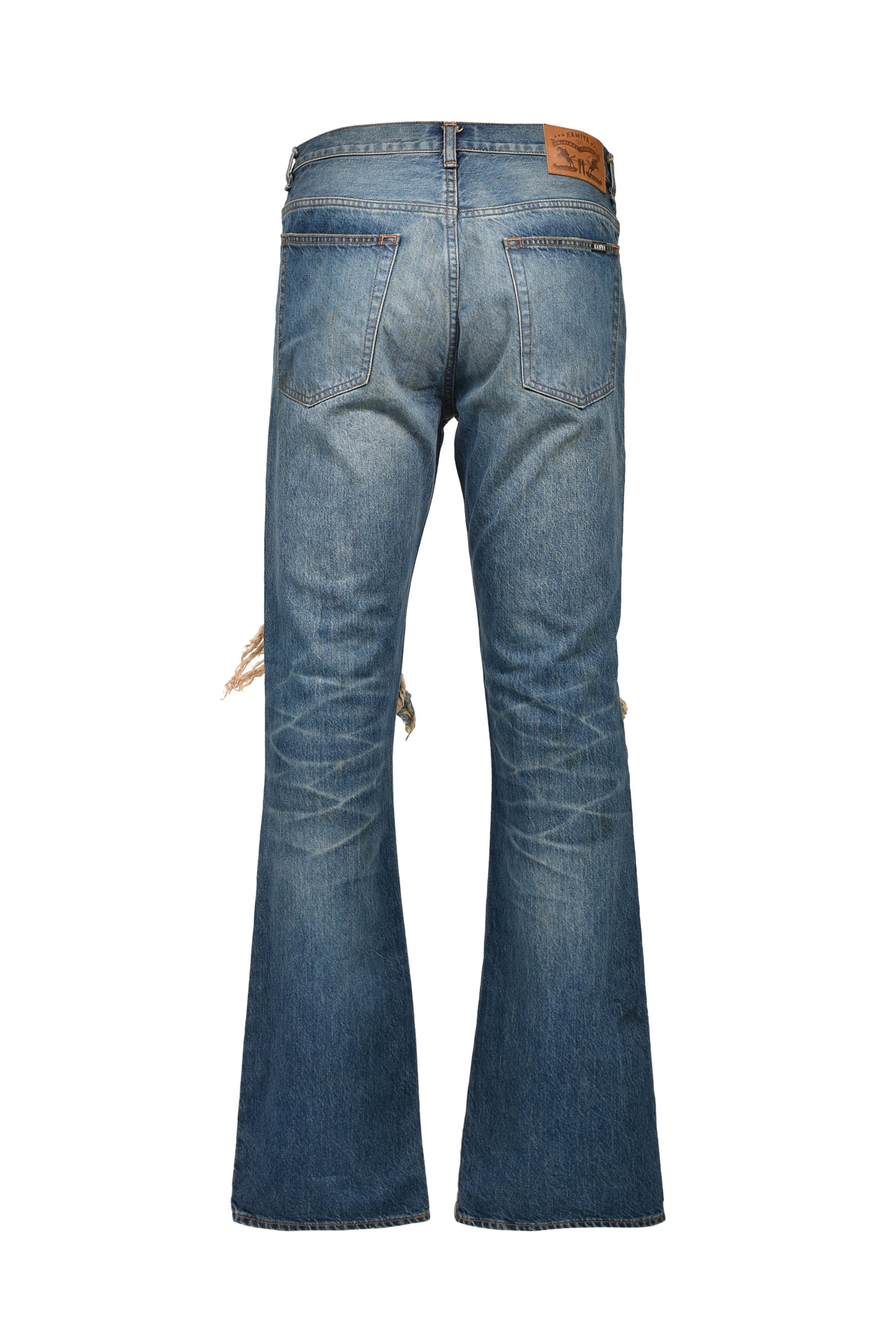DISTRESSED SLIM BOOTCUT JEANS / IND