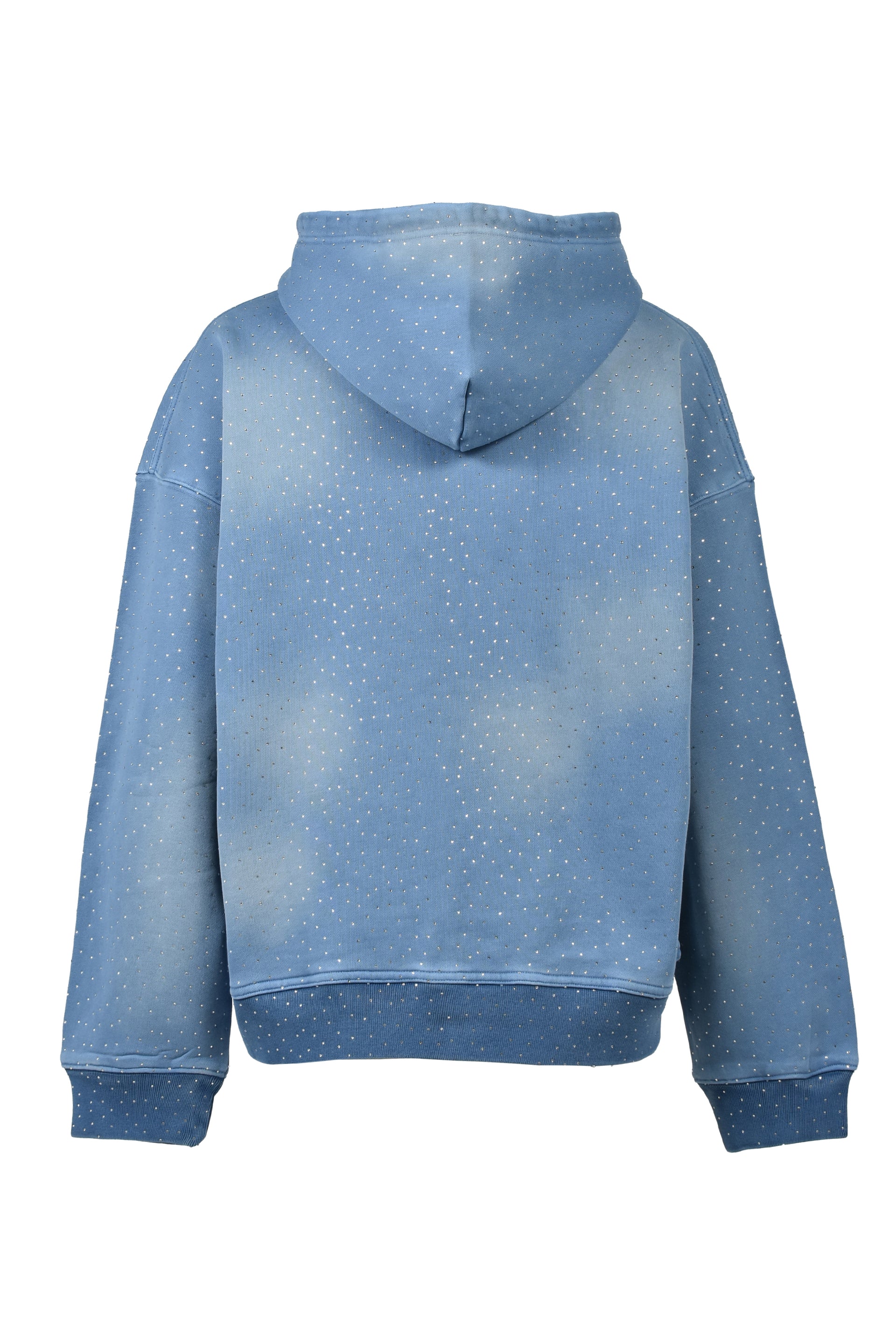 SCRIPT LOGO FADE RHINESTONE ZIP UP HOODIE / ICE