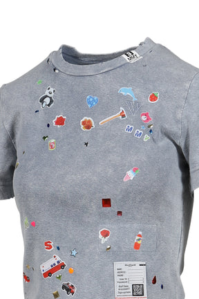 BLEACHED KIDS STICKER MINI TEE / GRY