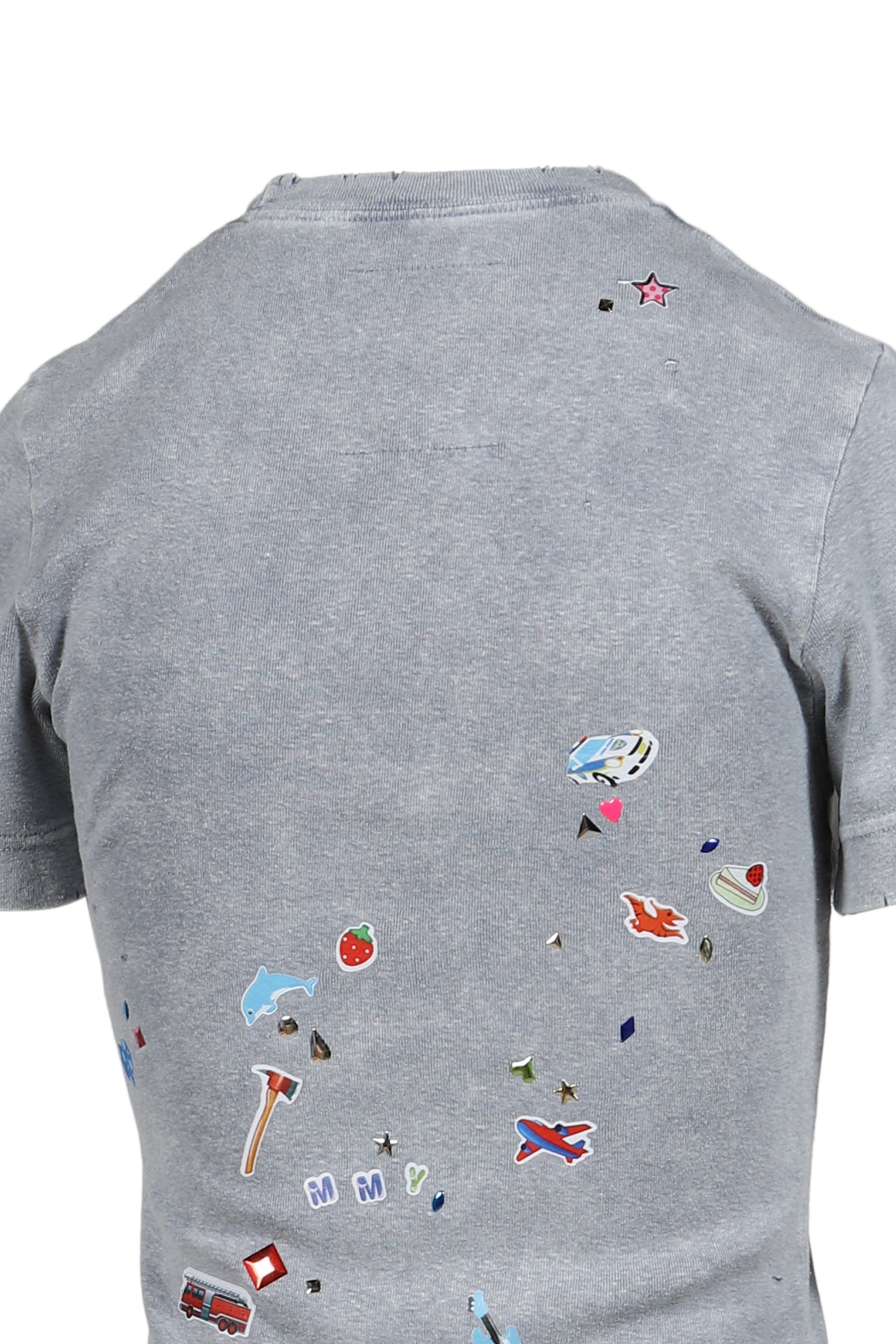 BLEACHED KIDS STICKER MINI TEE / GRY