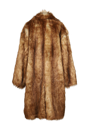FAUX FUR LONG COAT / BRW