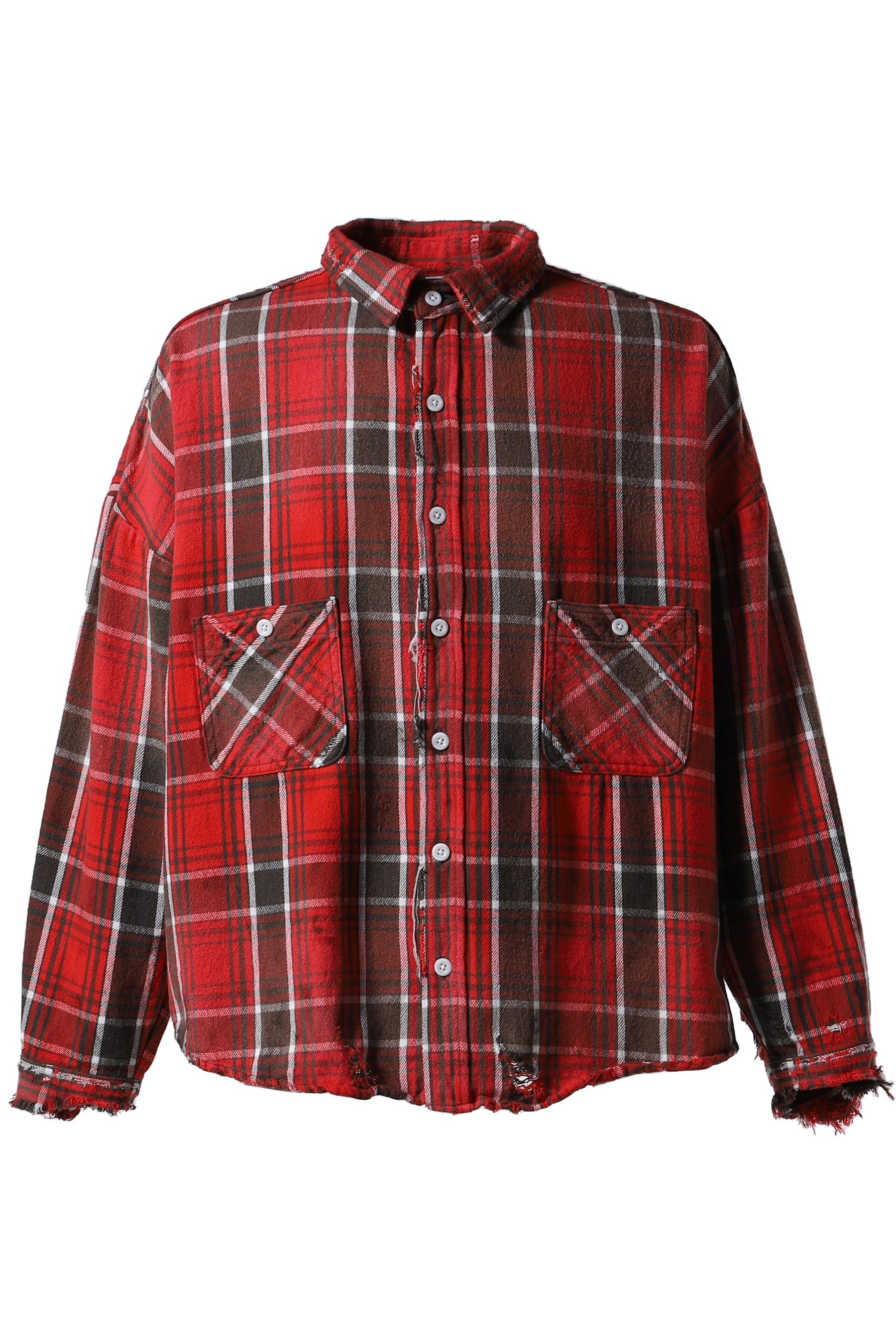 FRANNEL SHIRT+GRAY / RED GRY