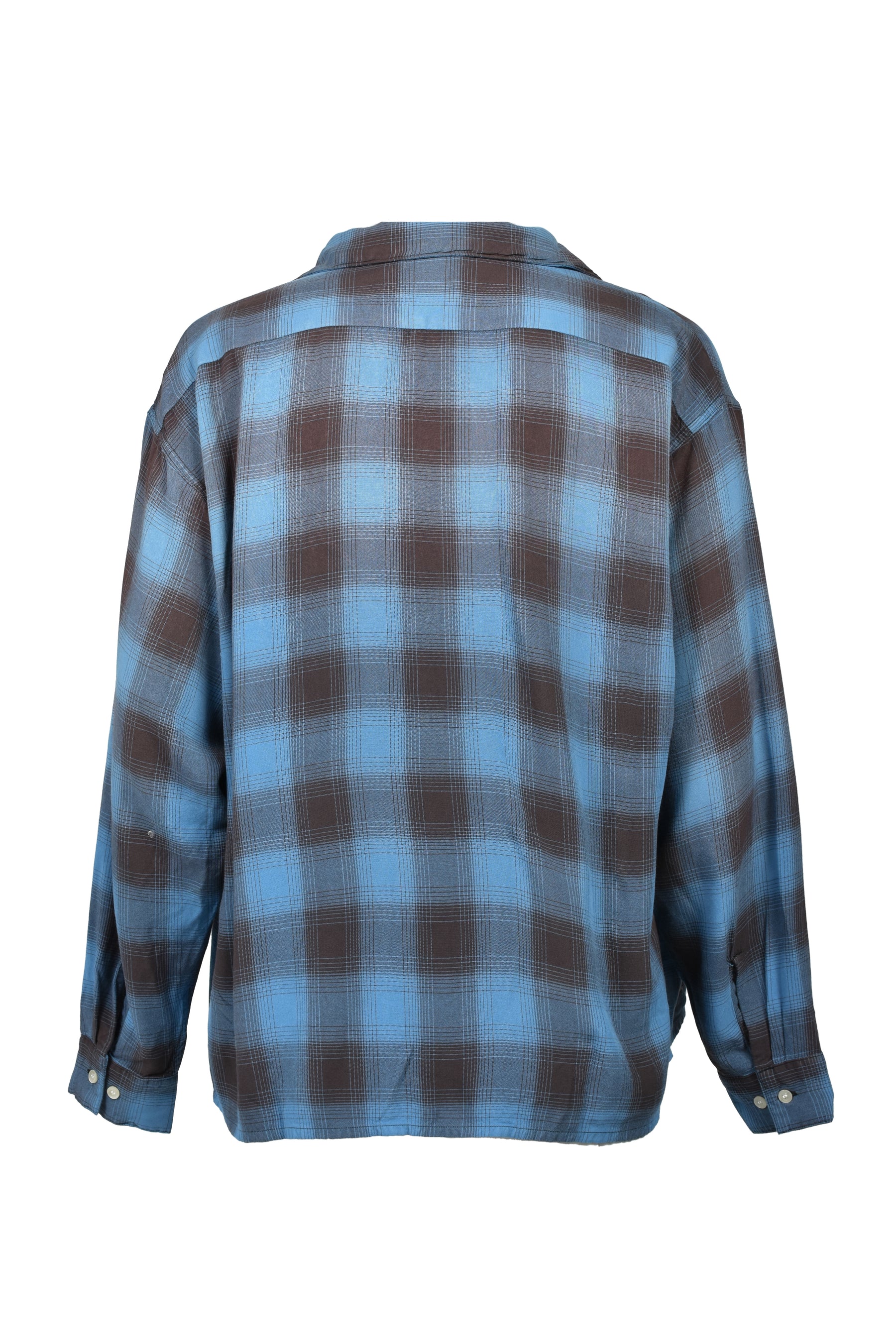 SAINT Mxxxxxx SAINT MICHAEL SS26 RAYON SHIRT/CHECK / BLU - NUBIAN