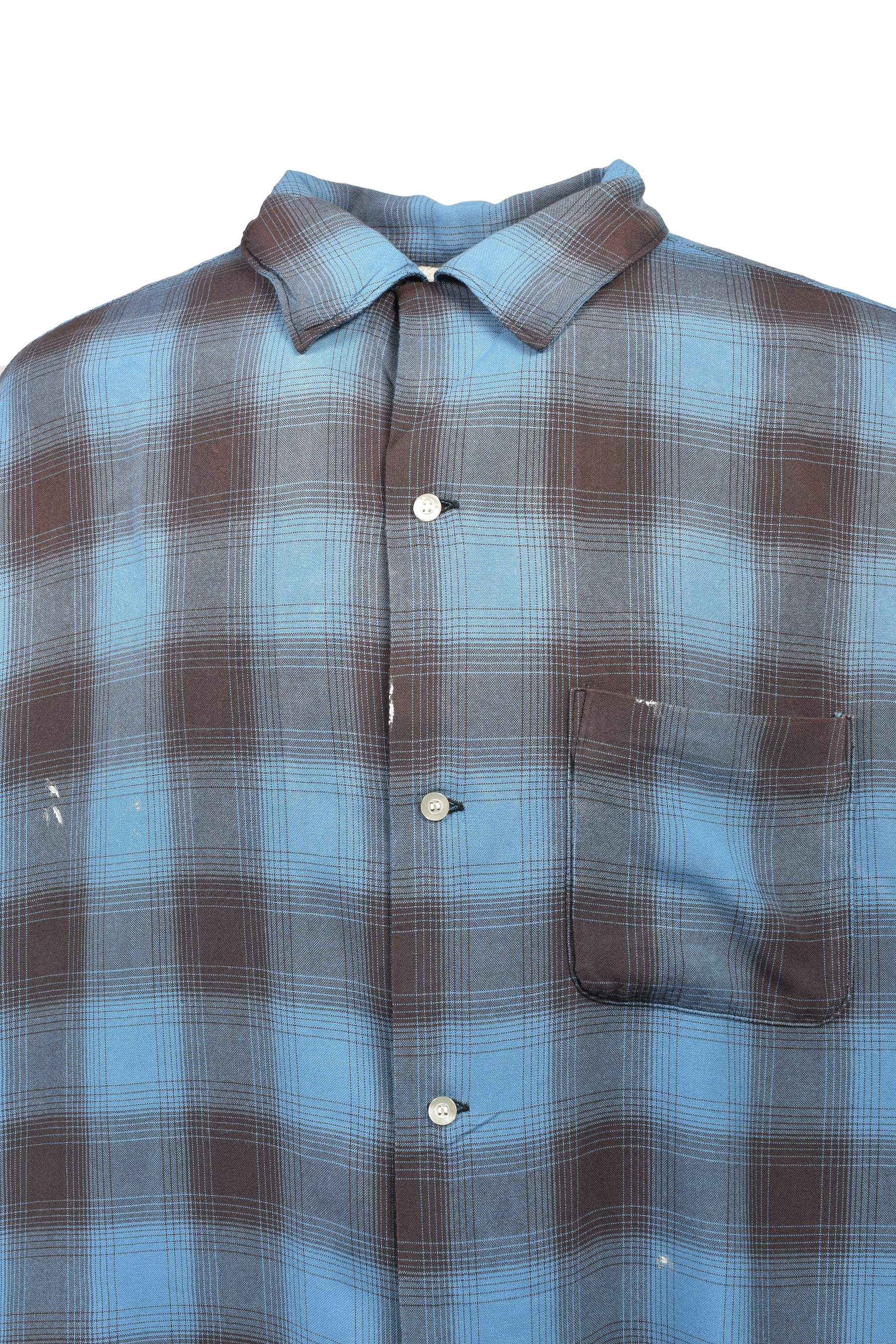 RAYON SHIRT/CHECK / BLU