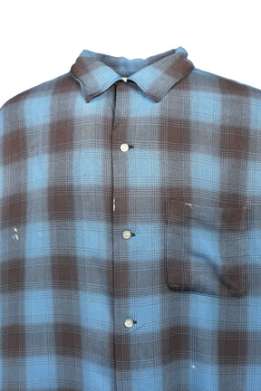 RAYON SHIRT/CHECK / BLU