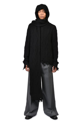 HOODED SCARF / BLK