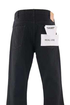 FLARE DENIM PANTS / BLK