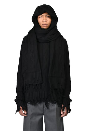 HOODED SCARF / BLK