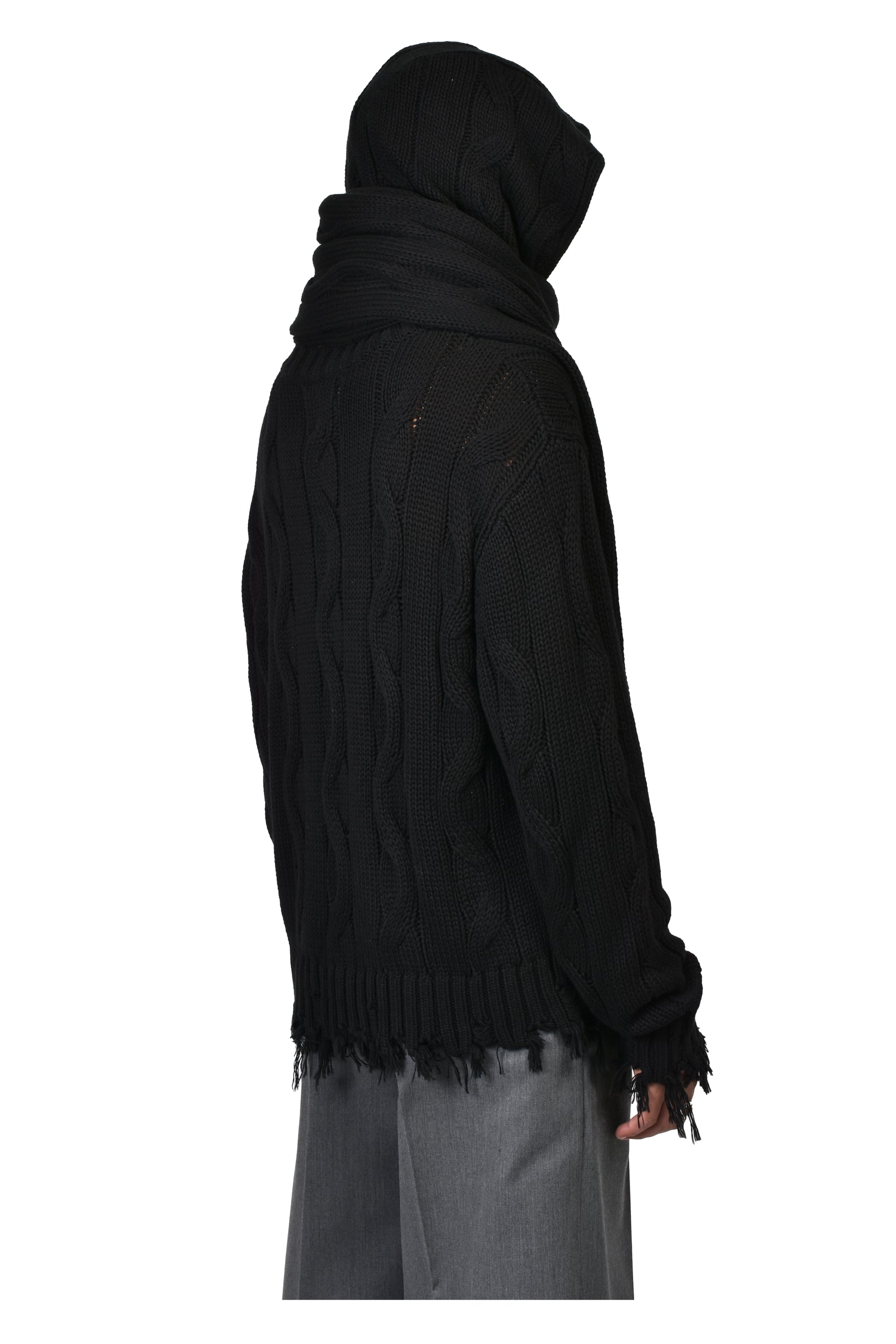 HOODED SCARF / BLK